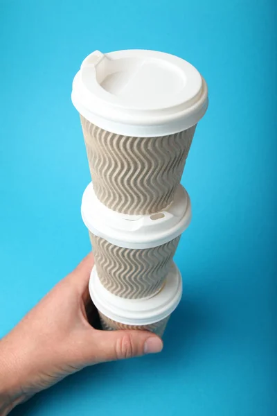 Ізольовані забирають гарячу каву, напої в паперовій чашці . — стокове фото