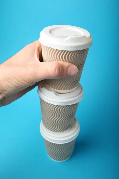 Hot coffee cup, paper cardboard container. — Stock Photo, Image