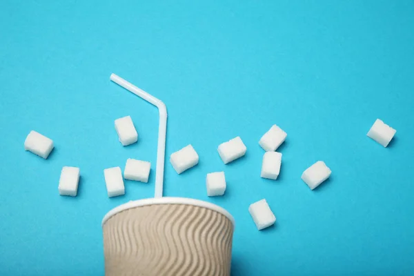 Bebida azucarada con paja, riesgo de diabetes . — Foto de Stock