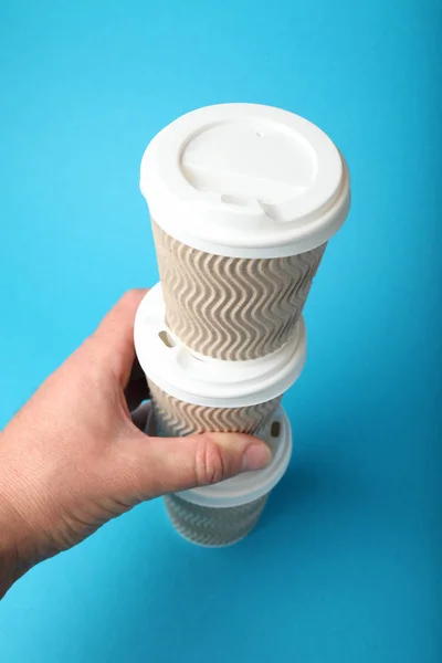 Disposable coffee cup, latte addiction, take away. — Stock Photo, Image