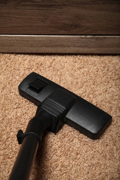 Room cleaning service, vacuum cleaner on dirty carpet. — Stock Photo, Image