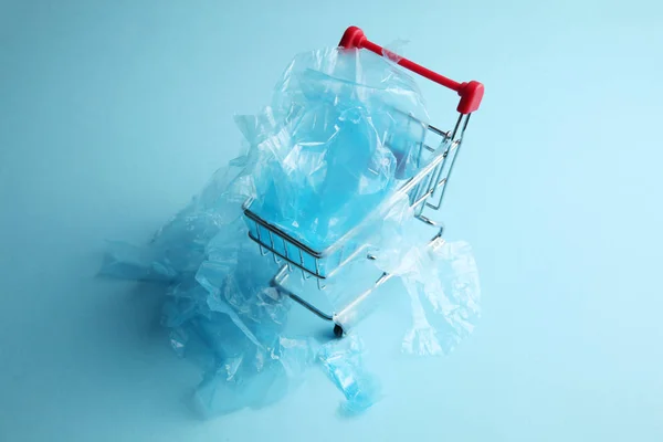 Rejection of plastic bags in stores. Caring for the environment. — Stock Photo, Image