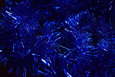 Noel mavi tinsel arka plan.