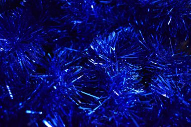 Noel mavi tinsel arka plan.