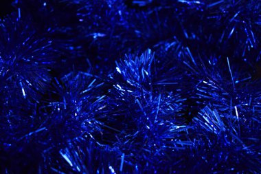 Noel mavi tinsel arka plan.