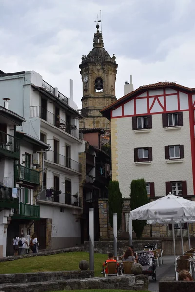 Streets Houses Cloudy Day Hondarribia Spain — Stock Photo, Image
