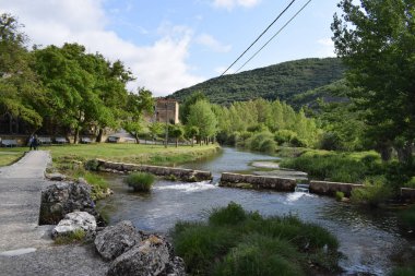 Dağlardan ve ormanlardan geçen nehir.