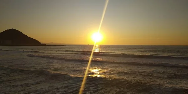 Paisaje Marítimo Una Puesta Sol Mar —  Fotos de Stock