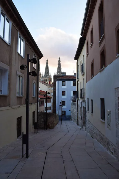 Vista Sul Tramonto Dal Centro Storico Con Cattedrale Sullo Sfondo — Foto Stock