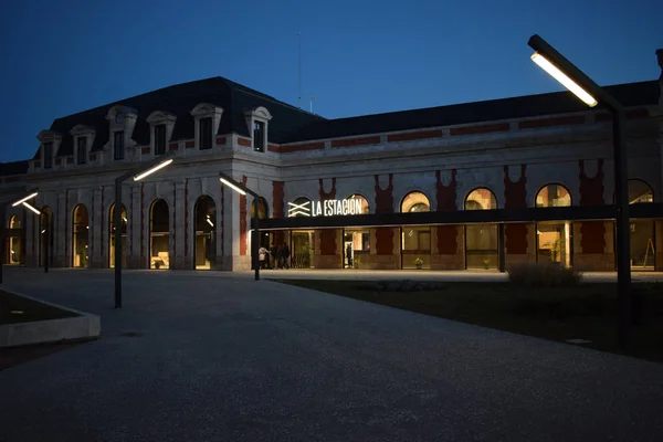 Antigua Estación Tren Durante Noche — Foto de Stock