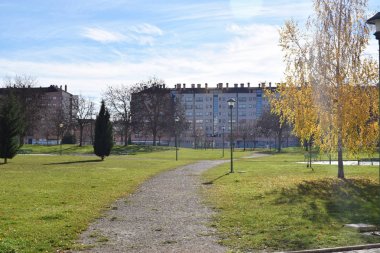 Güneşli bir sonbahar gününde Parklar.