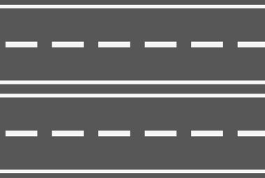 Arabalar için iki şeritli yol.