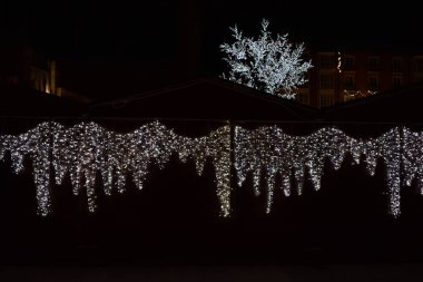 Ağaç dalları Noel ışıkları.