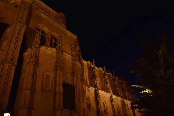 Monumente Von Salamanca Spanien Bei Nacht — Stockfoto