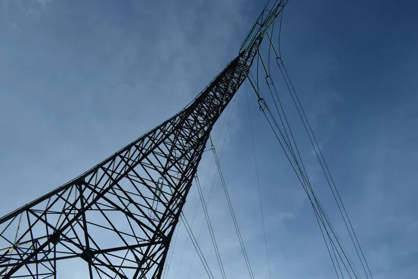 Linhas Energia Torre Exterior — Fotografia de Stock