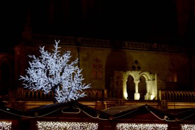 Burgos, İspanya 'nın Noel ışıkları.
