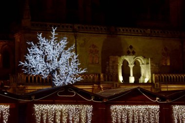 Burgos, İspanya 'nın Noel ışıkları.