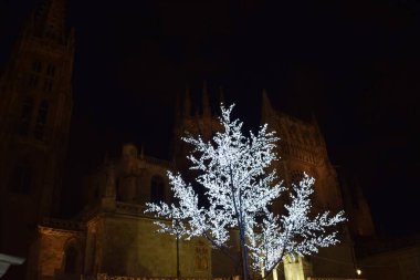 Burgos, İspanya 'nın Noel ışıkları.