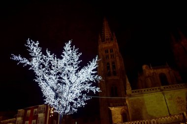 Burgos, İspanya 'nın Noel ışıkları.