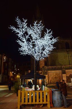 Burgos, İspanya 'nın Noel ışıkları.