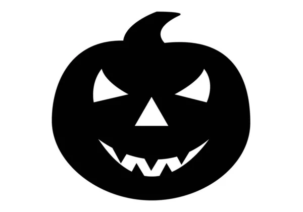 Icône Citrouille Halloween Noir Sur Fond Blanc — Image vectorielle