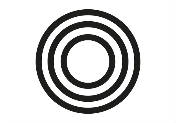 Keramik Kochfeld Symbol Mit Schwarzen Konzentrischen Kreisen Auf Weißem Hintergrund — Stockvektor