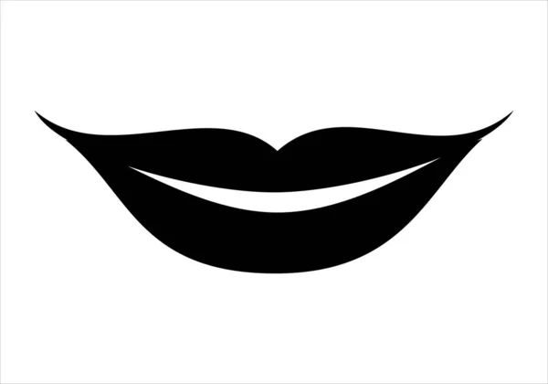 Zwarte Witte Smiley Lippen — Stockvector