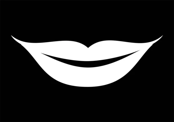 Lèvres Souriantes Noires Blanches — Image vectorielle