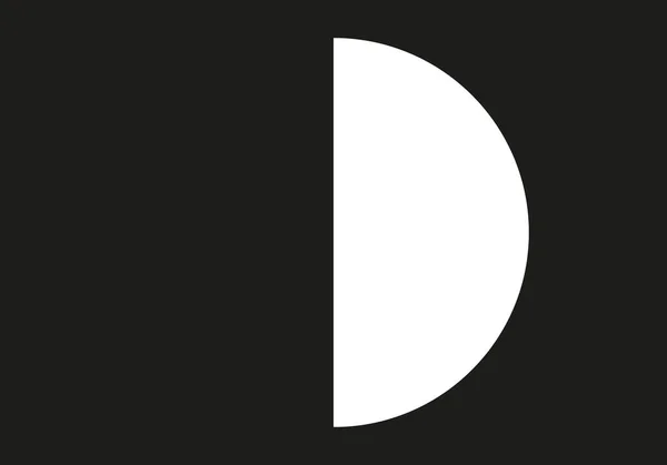 Dernier Quart Lune Sur Fond Noir — Image vectorielle