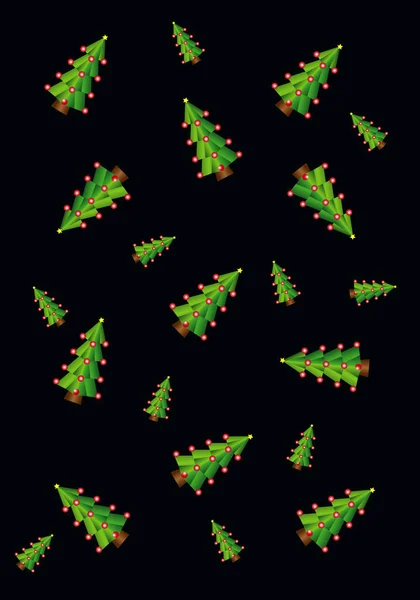 Kerstpapier Met Kerstbomen Sneeuwvlokken — Stockvector