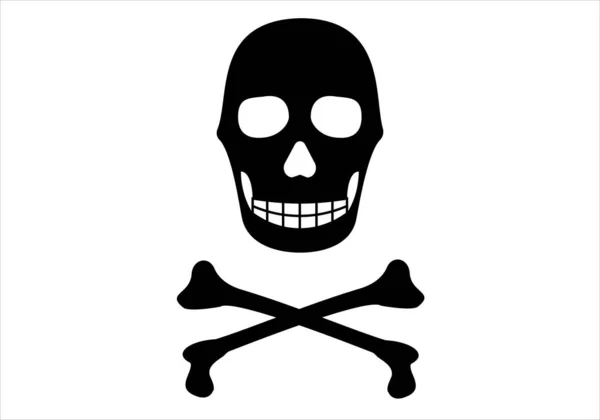 Icône Noire Crâne — Image vectorielle