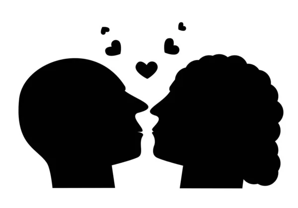 Par Kärlek Väg Att Kyssa Med Hjärtan Flyter — Stock vektor