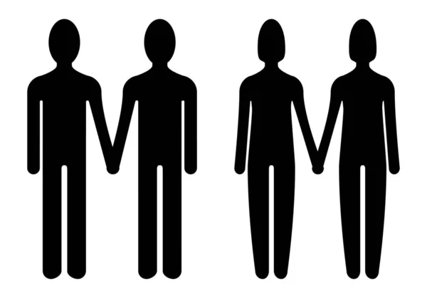 Couples Hommes Femmes Sur Fond Blanc — Image vectorielle