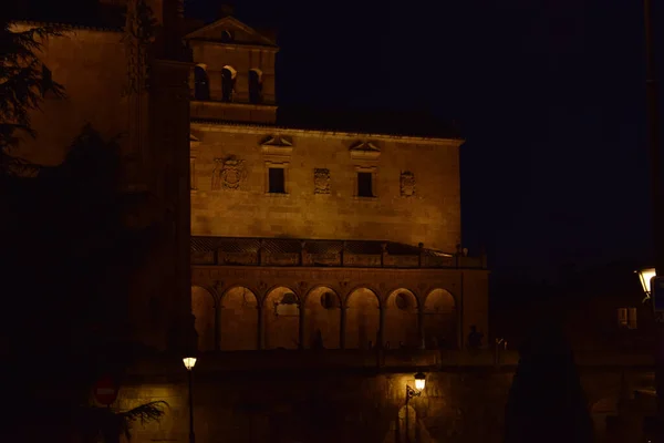 Salamanca Spanyolország Műemlékei Éjszaka — Stock Fotó