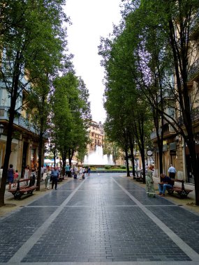 San Sebastian sokakları, İspanya sonbaharda.