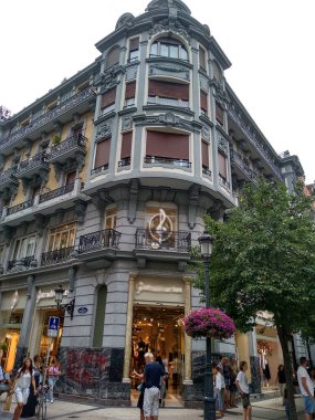 San Sebastian sokakları, İspanya sonbaharda.