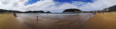 La Concha Sahili, San Sebastian, İspanya.