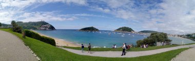 La Concha Sahili, San Sebastian, İspanya.