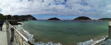 La Concha Sahili, San Sebastian, İspanya.