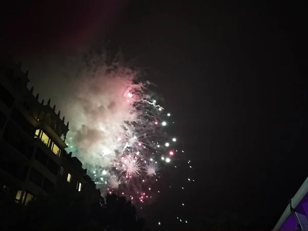 Feuerwerk Bei Den Festen Von San Sebastin Spanien — Stockfoto