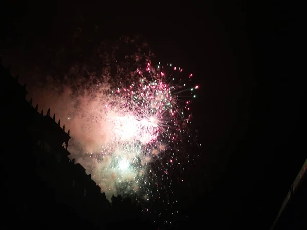 Fireworks Fiestas San Sebastin Spain — Stock Photo, Image