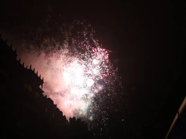 Pirotecnia Las Fiestas San Sebastin España — Foto de Stock