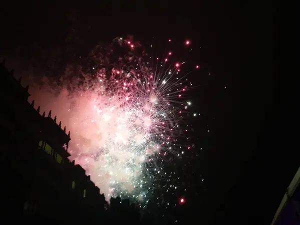 Vuurwerk Feesten Van San Sebastin Spanje — Stockfoto