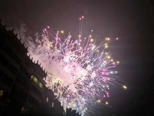 Pirotecnia Las Fiestas San Sebastin España — Foto de Stock