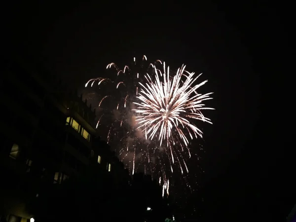 Pirotecnia Las Fiestas San Sebastin España — Foto de Stock