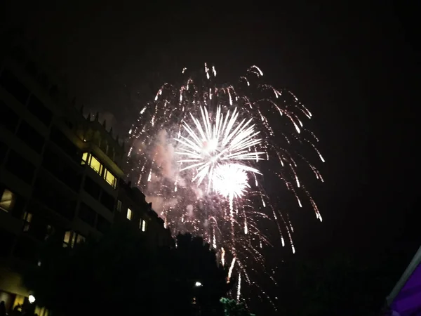 Feuerwerk Bei Den Festen Von San Sebastin Spanien — Stockfoto