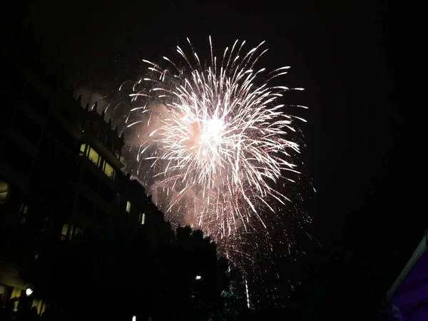 Feuerwerk Bei Den Festen Von San Sebastin Spanien — Stockfoto