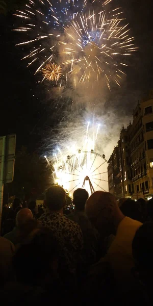 Fireworks Fiestas San Sebastin Spain — Stock Photo, Image