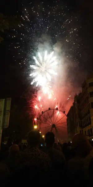 Fireworks Fiestas San Sebastin Spain — Stock Photo, Image