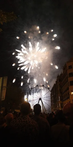 Fireworks Fiestas San Sebastin Spain — Stock Photo, Image